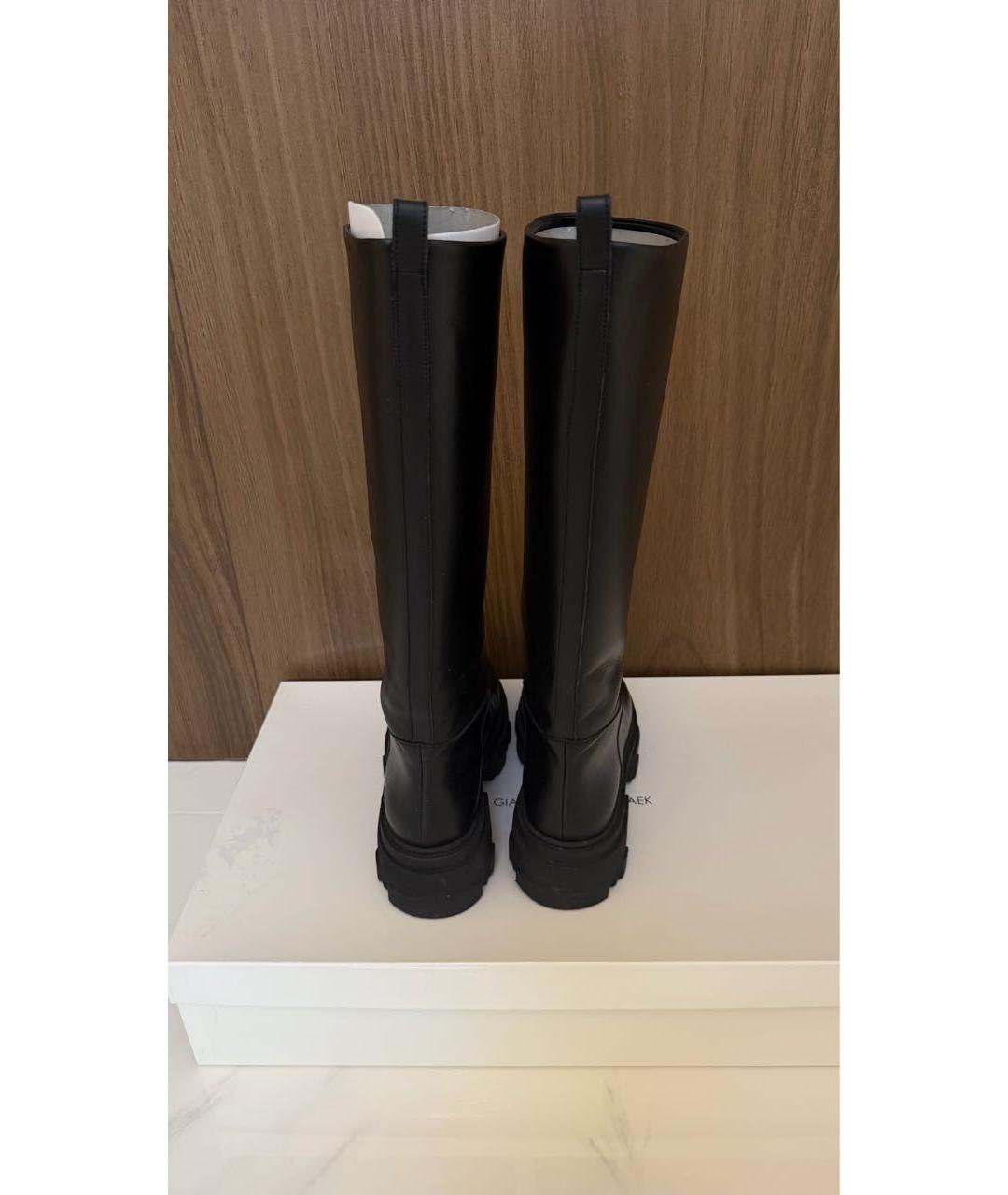 GIABORGHINI Черные кожаные сапоги, фото 4