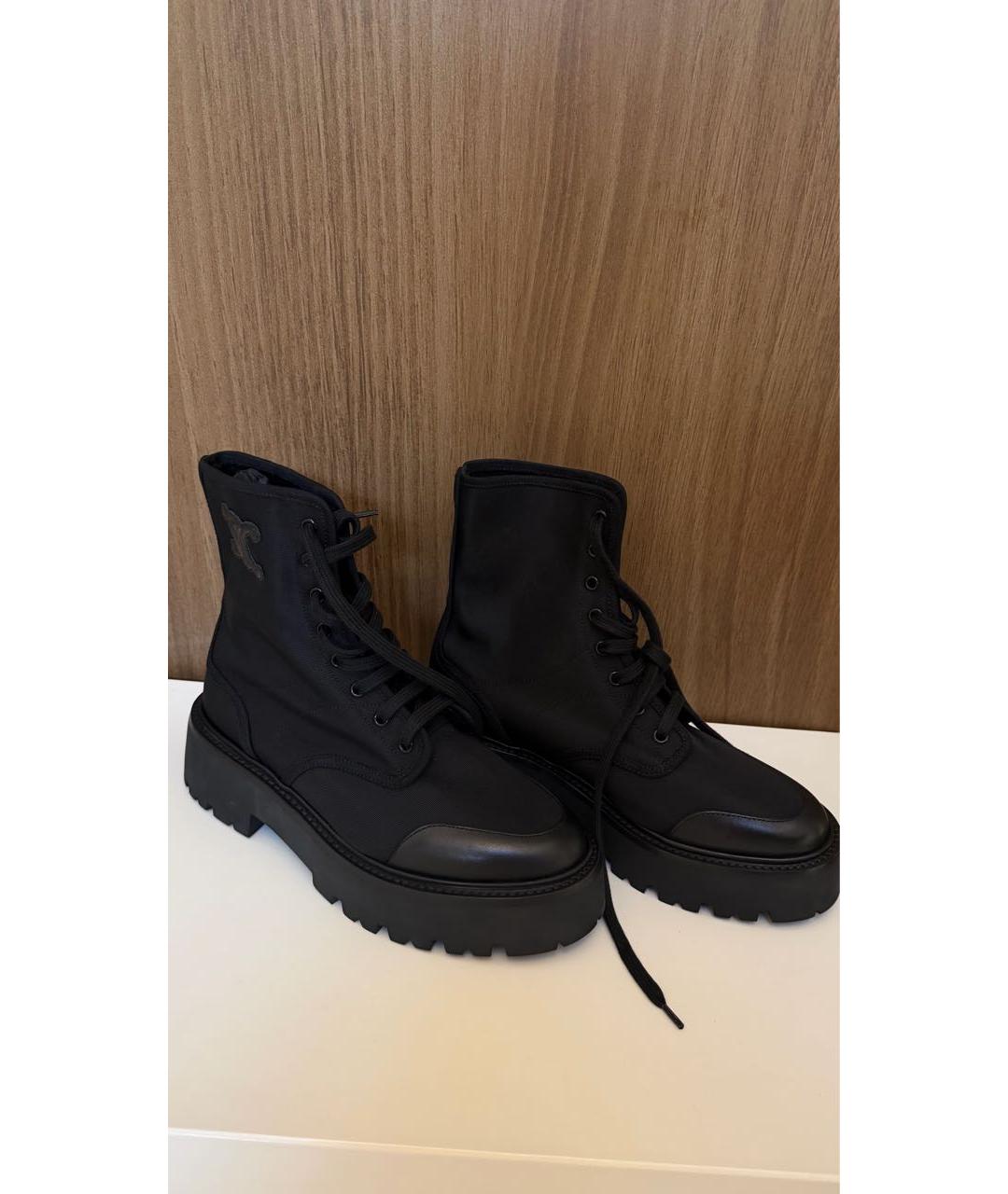 CELINE Черные текстильные ботинки, фото 3