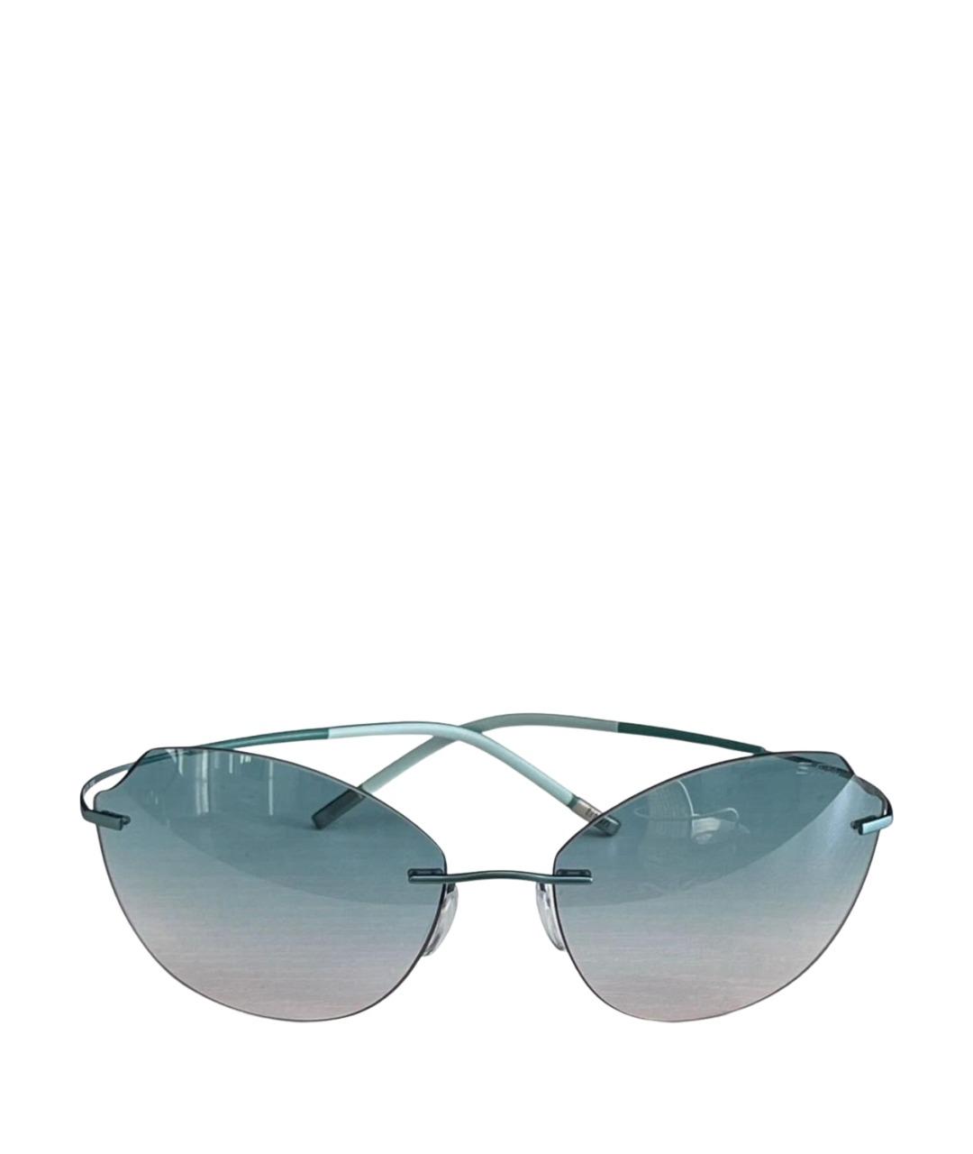 SILHOUETTE Зеленые металлические солнцезащитные очки, фото 1