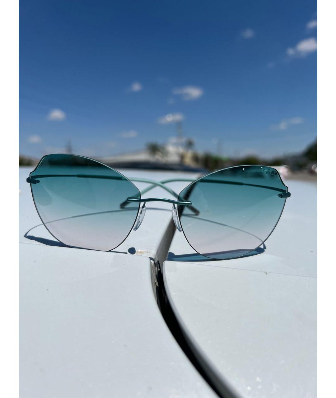 SILHOUETTE Зеленые металлические солнцезащитные очки, фото 2