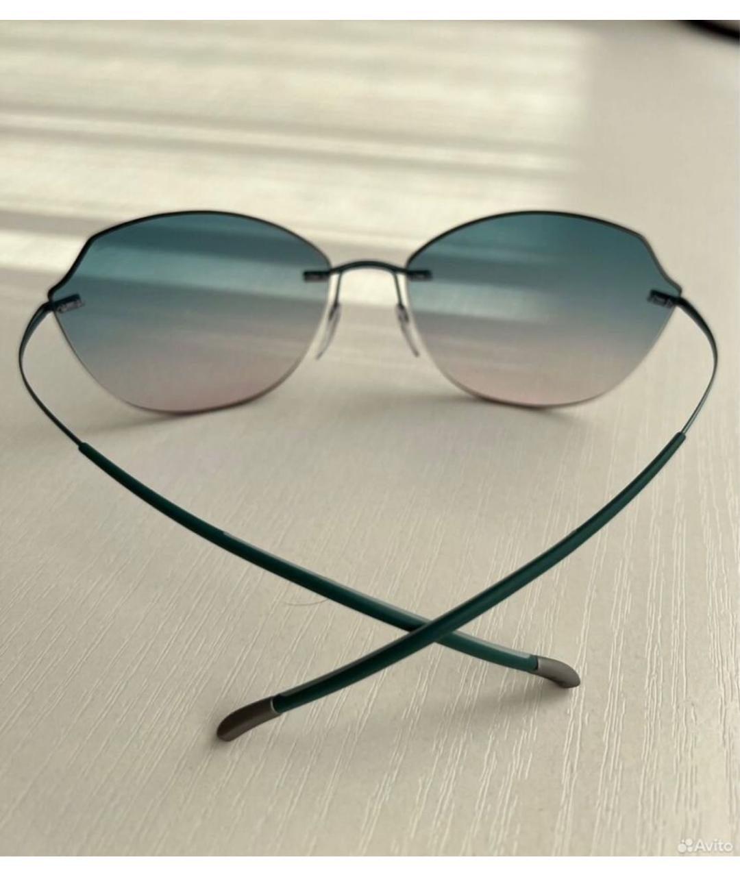 SILHOUETTE Зеленые металлические солнцезащитные очки, фото 3