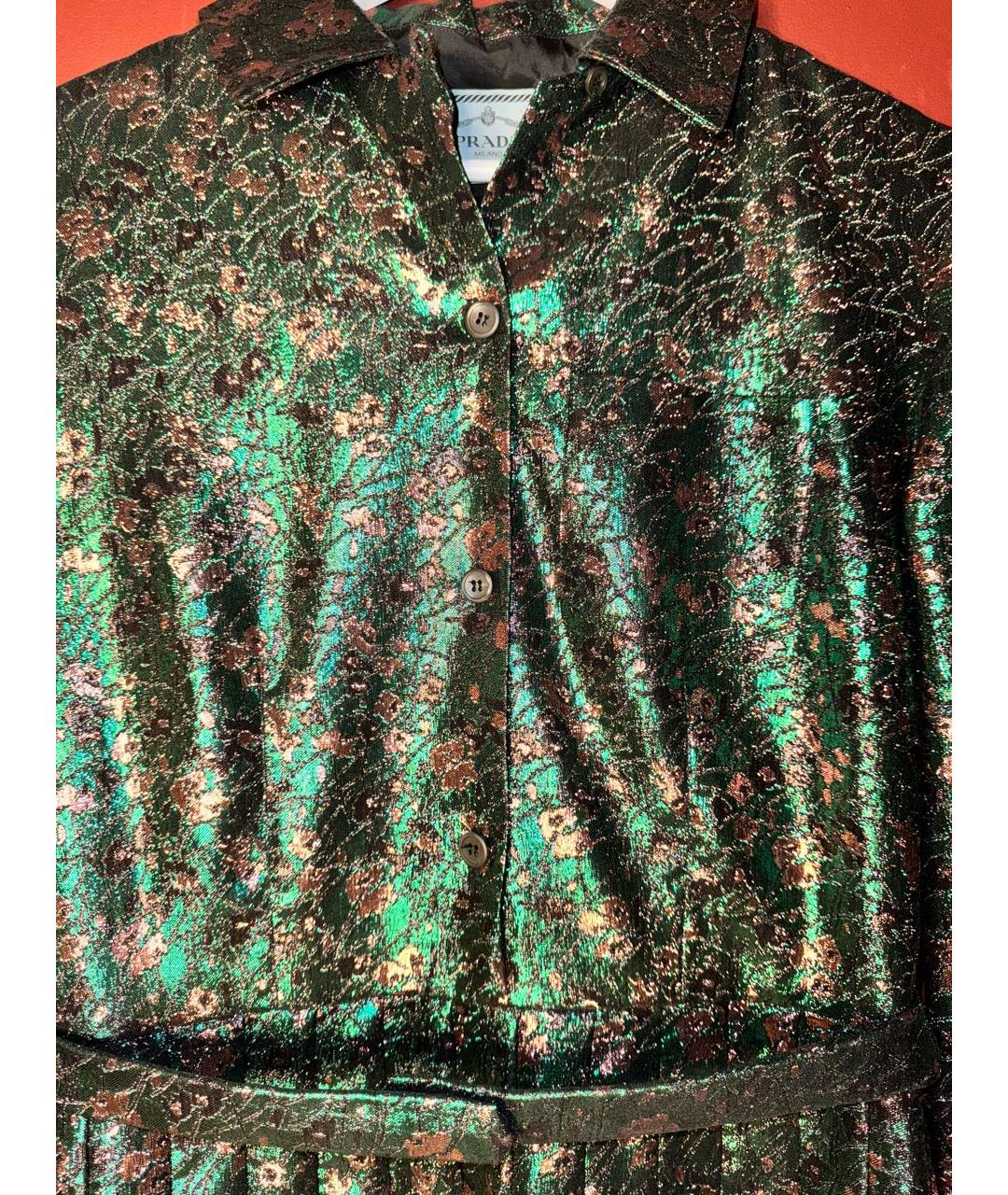 PRADA Зеленые вечернее платье, фото 3