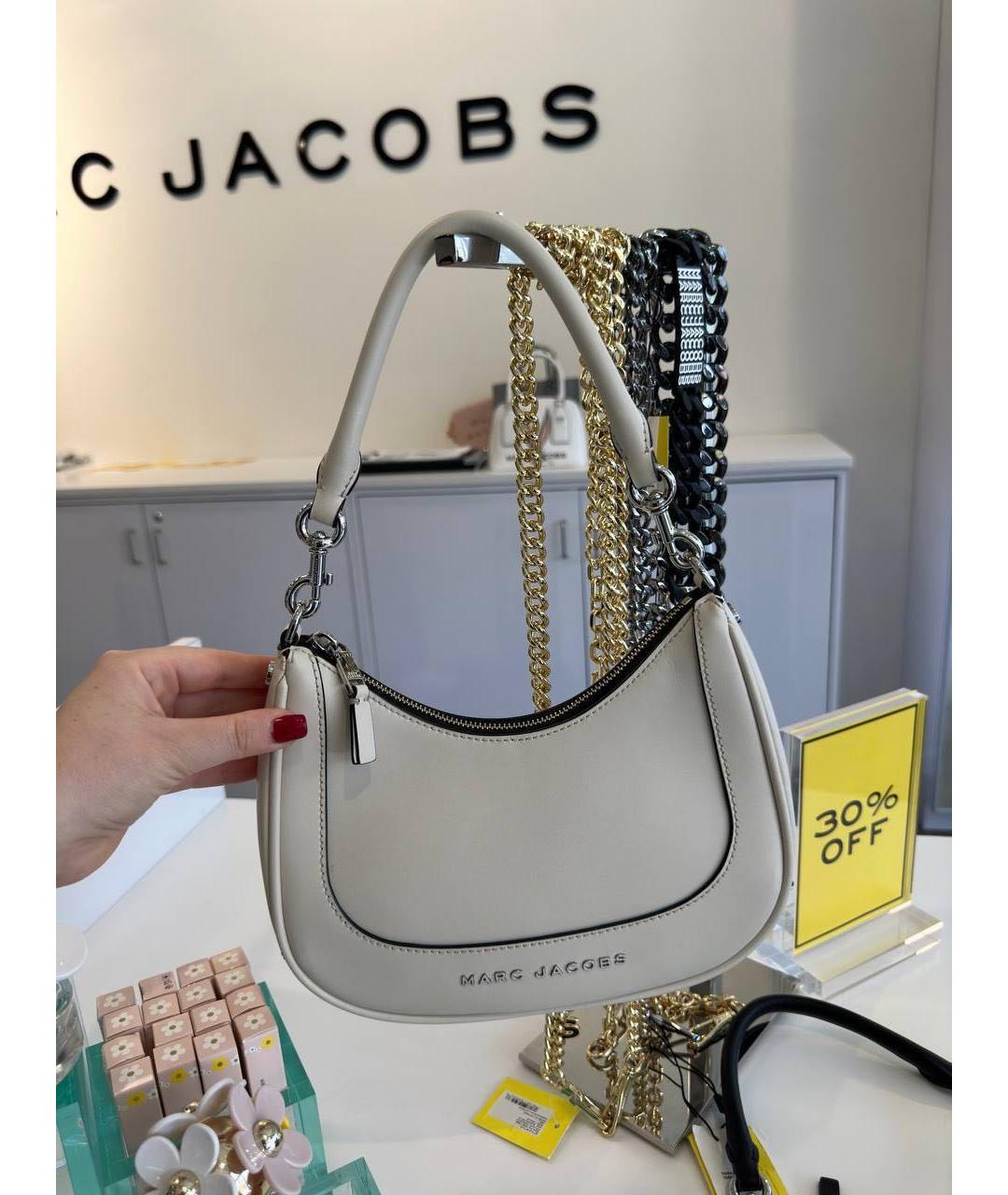 MARC JACOBS Белая кожаная сумка через плечо, фото 7