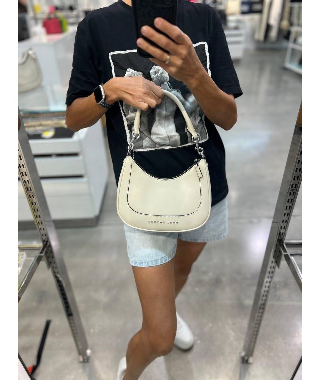 MARC JACOBS Белая кожаная сумка через плечо, фото 8