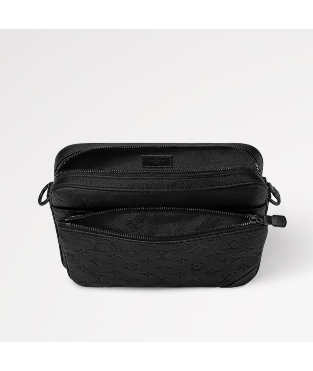 LOUIS VUITTON Черная кожаная сумка на плечо, фото 4