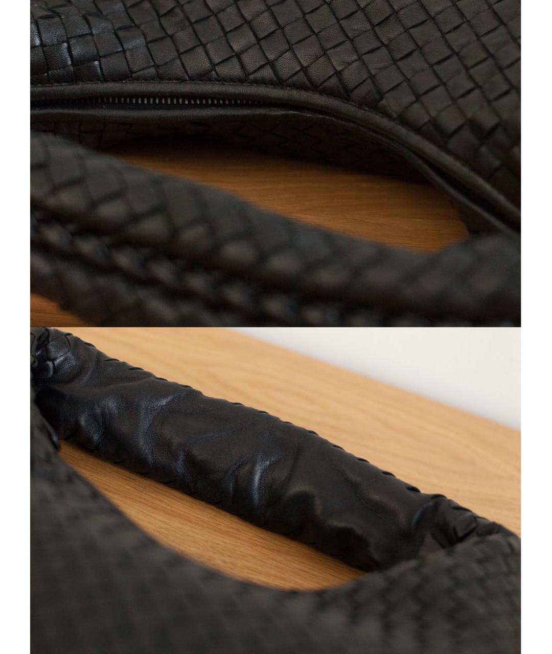 BOTTEGA VENETA Черная кожаная сумка с короткими ручками, фото 8