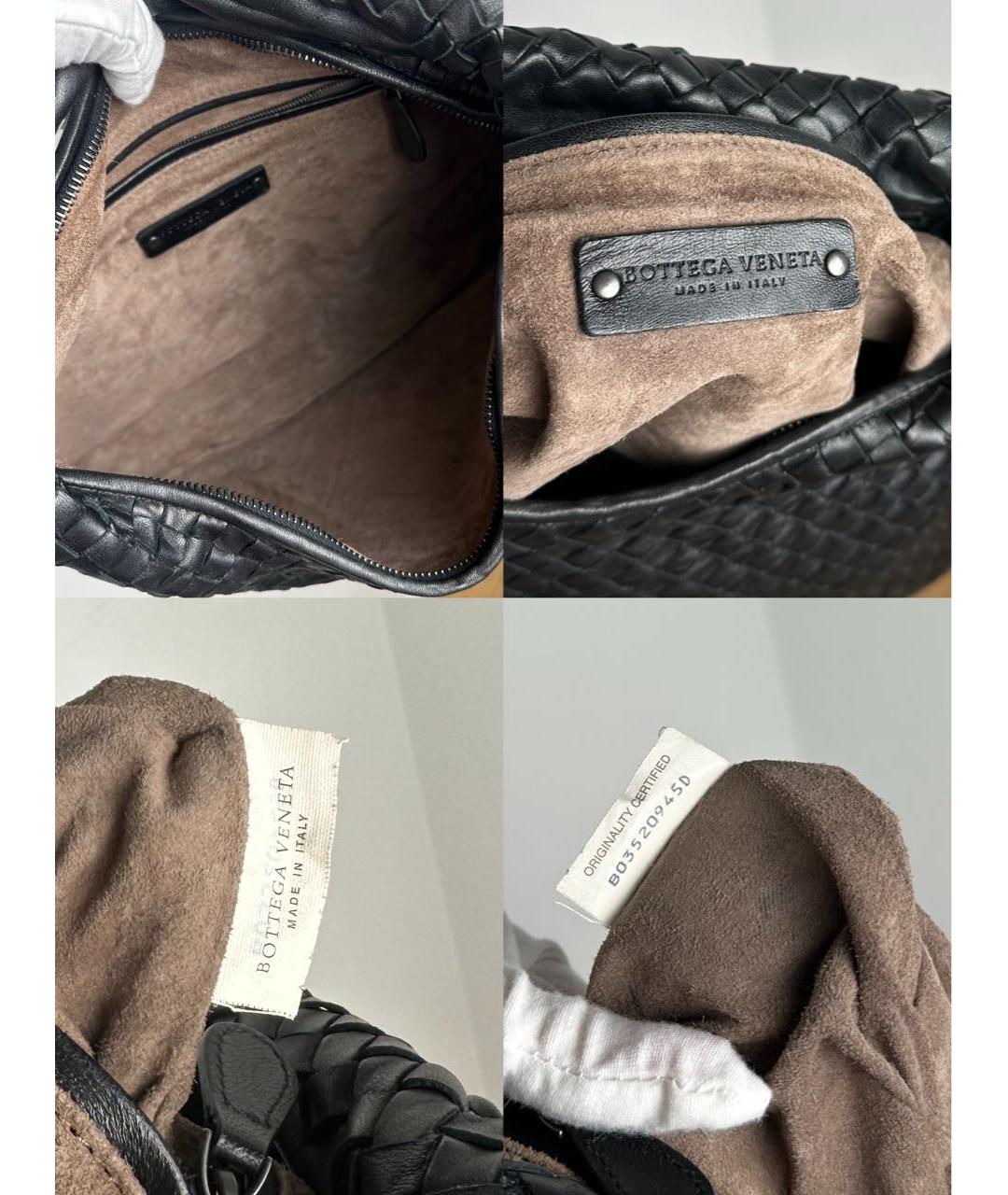 BOTTEGA VENETA Черная кожаная сумка с короткими ручками, фото 6