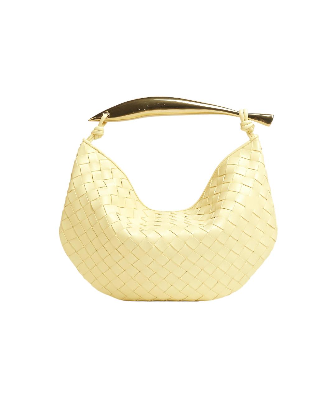 BOTTEGA VENETA Желтая кожаная сумка через плечо, фото 3