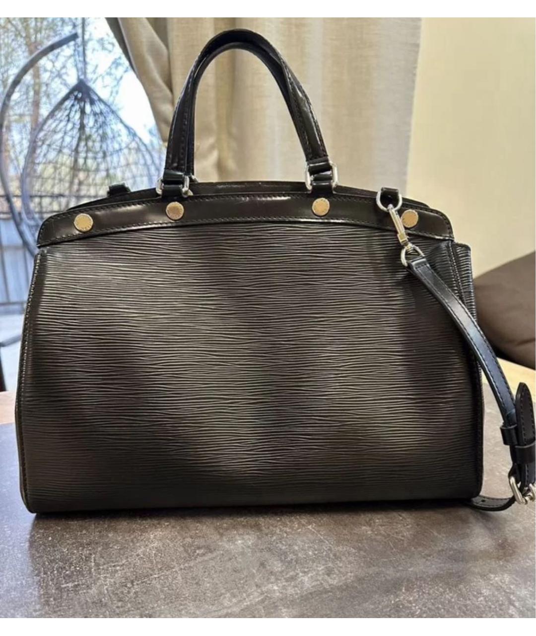 LOUIS VUITTON Черная кожаная сумка через плечо, фото 8