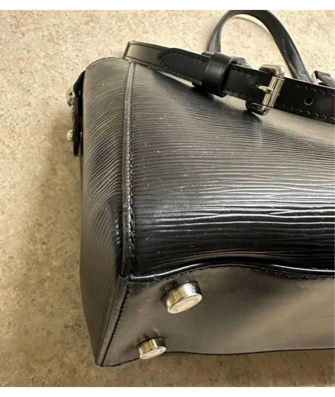 LOUIS VUITTON Черная кожаная сумка через плечо, фото 4