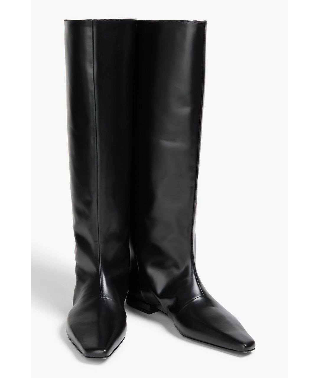 LOULOU STUDIO Черные кожаные сапоги, фото 2