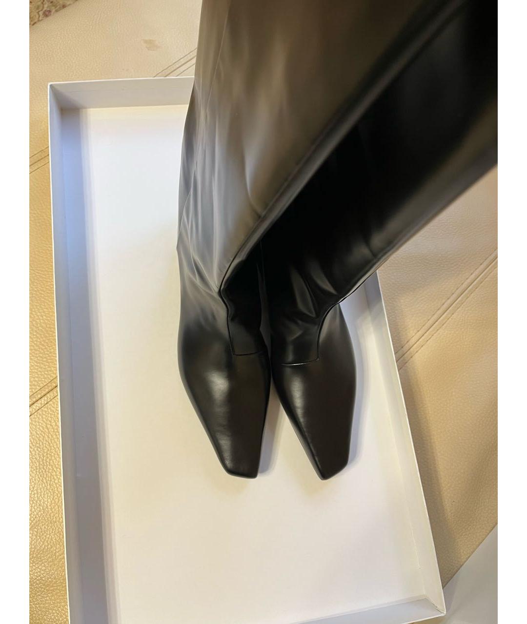 LOULOU STUDIO Черные кожаные сапоги, фото 5
