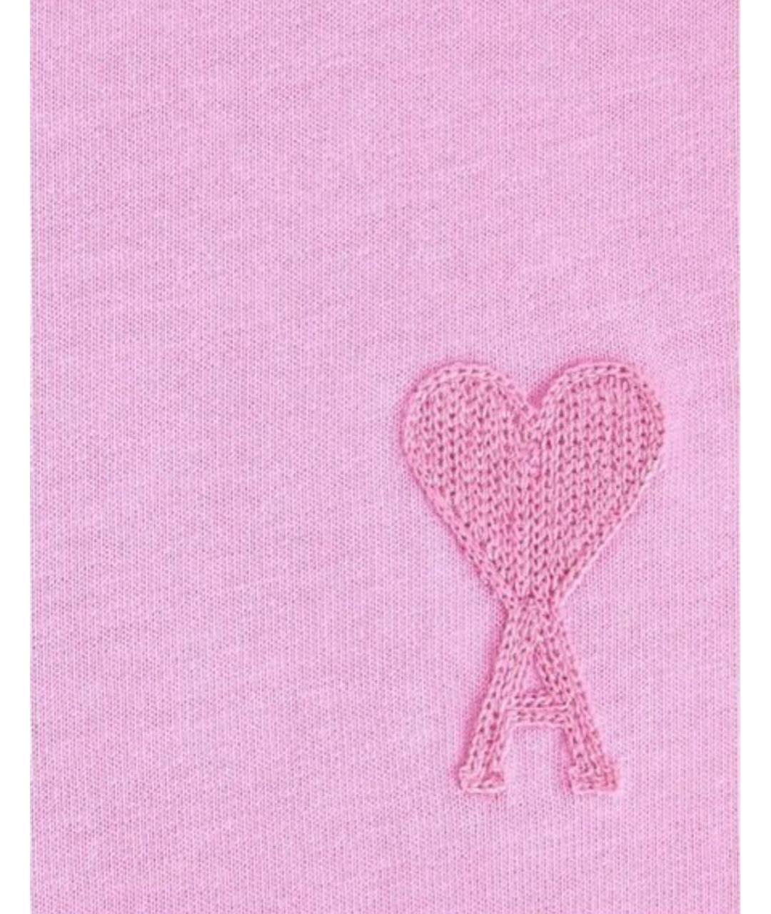 Ami Paris Розовая хлопковая футболка, фото 2