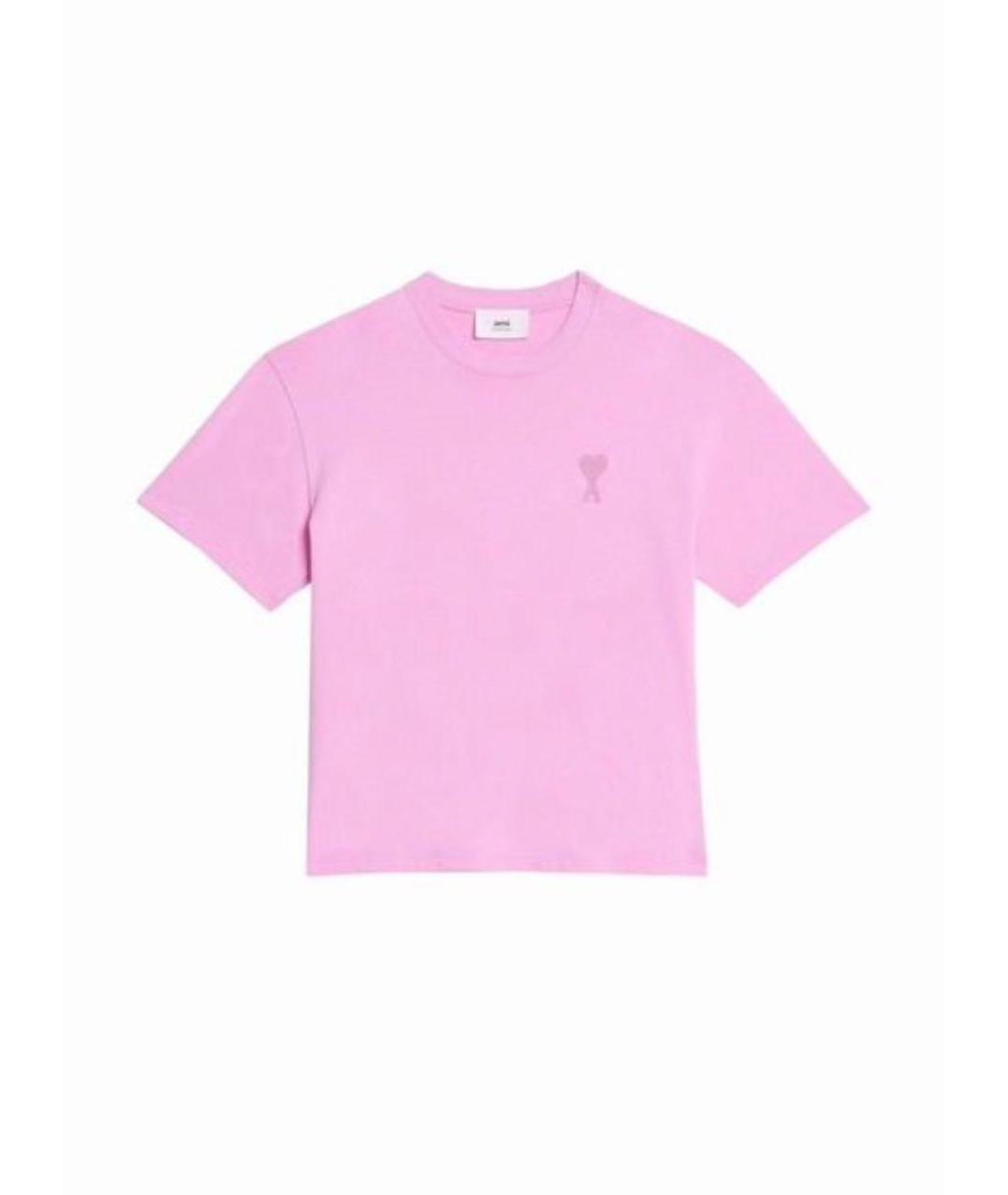 Ami Paris Розовая хлопковая футболка, фото 3