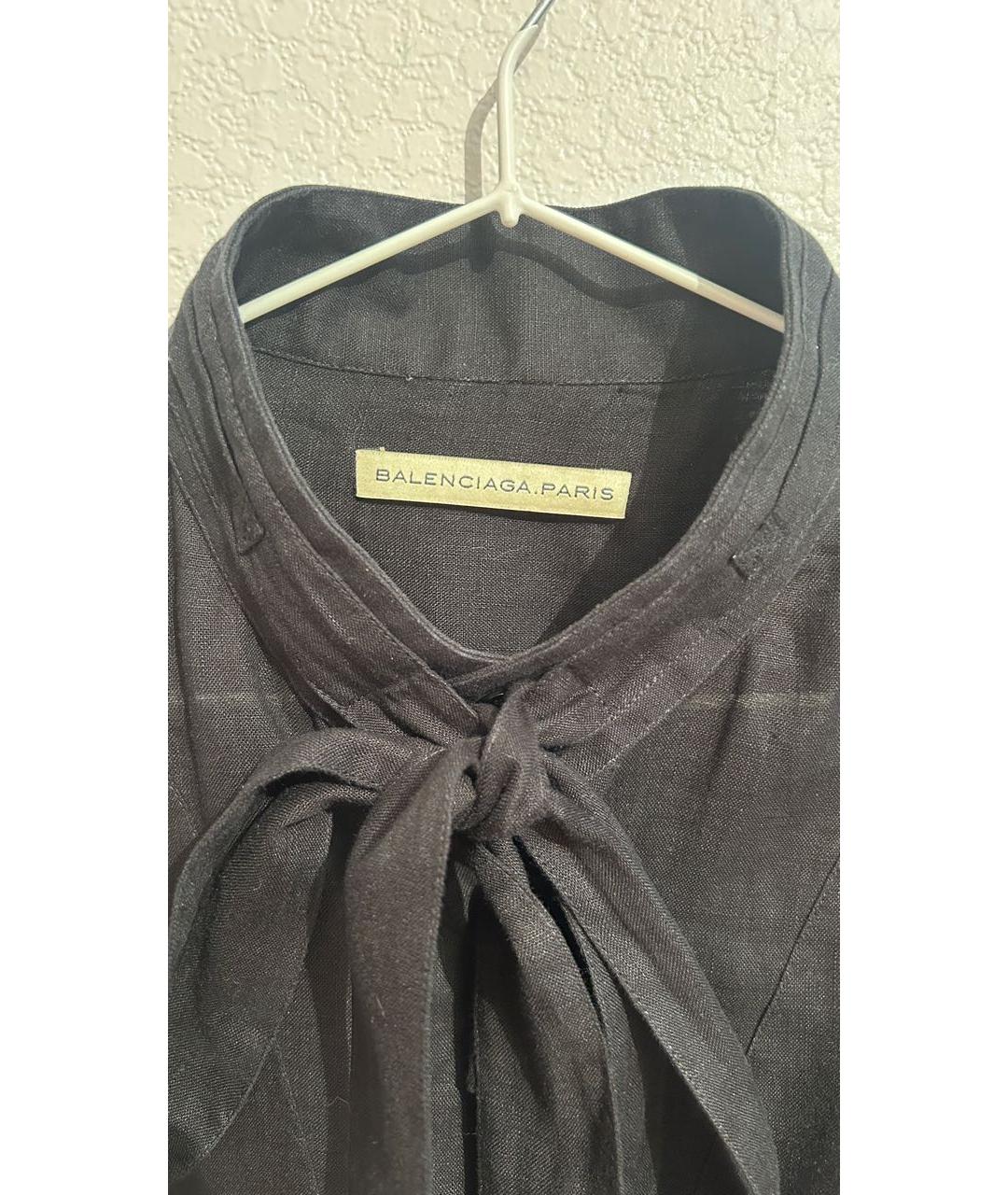 BALENCIAGA Черная льняная блузы, фото 4