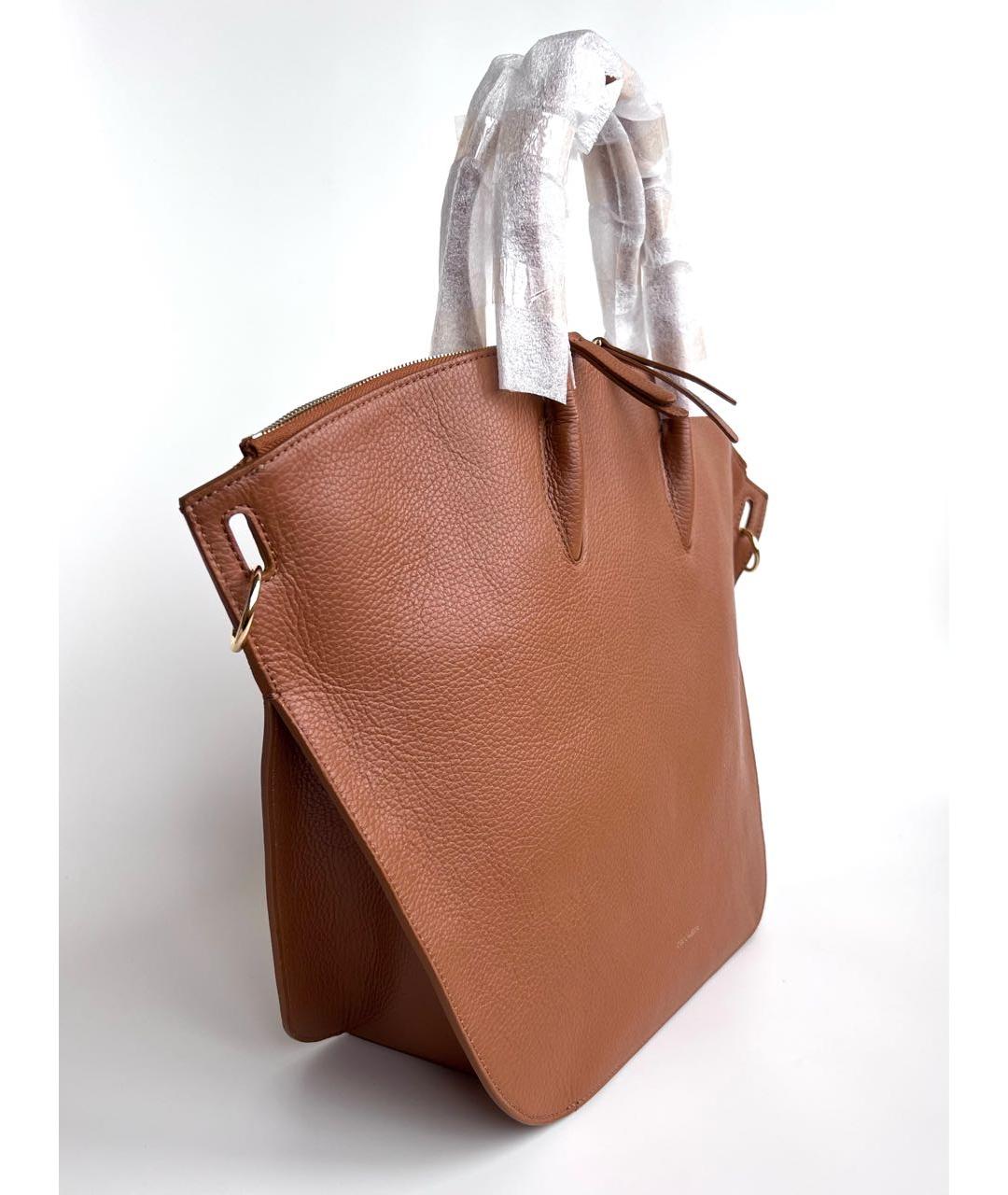 COCCINELLE Коричневая кожаная сумка с короткими ручками, фото 2