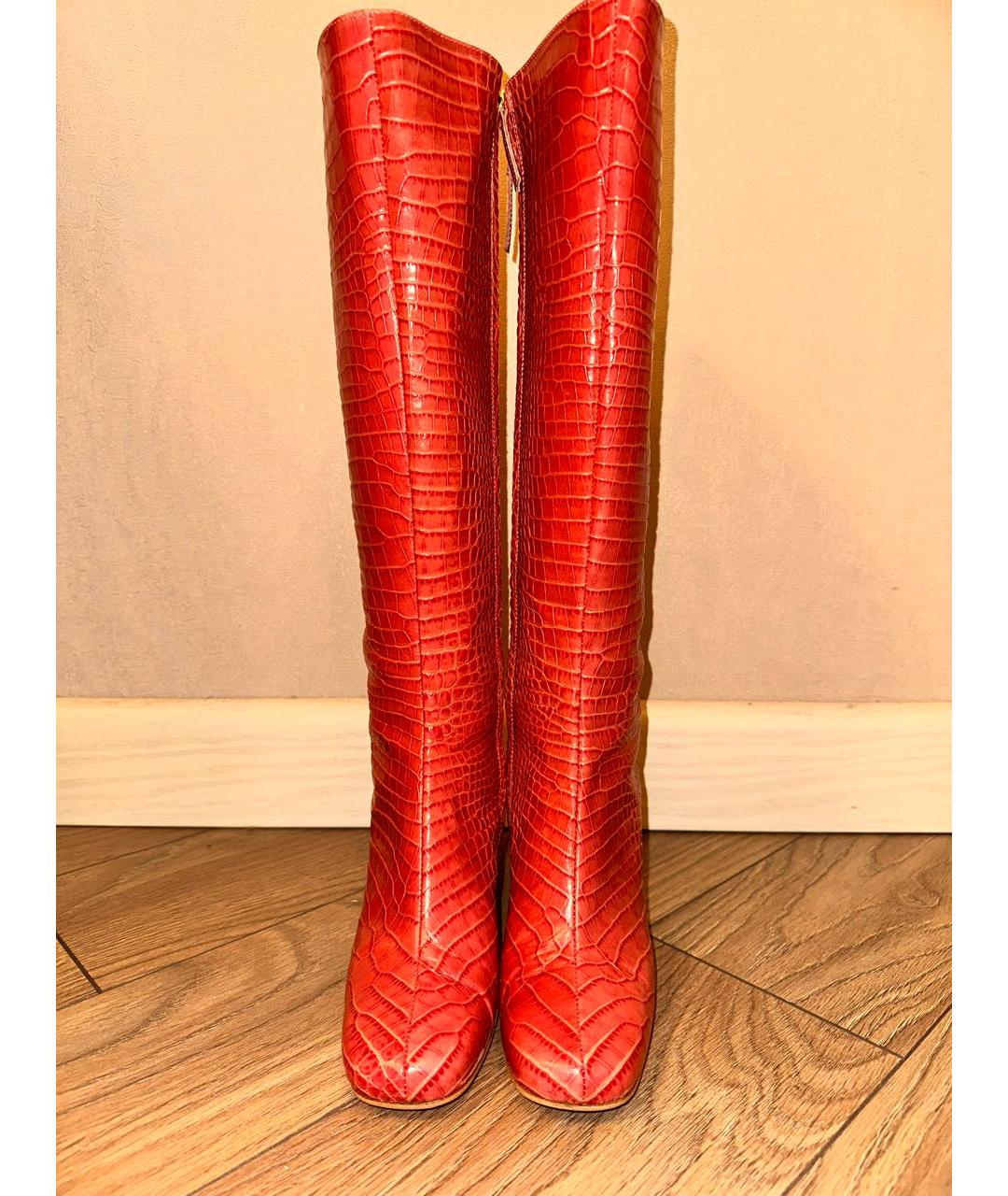 TWIN-SET Розовые кожаные сапоги, фото 2