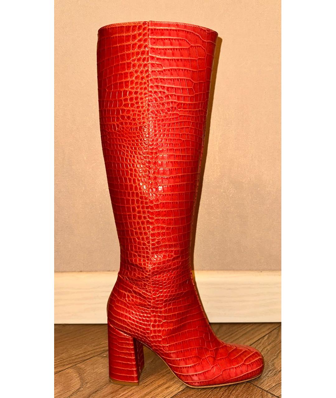 TWIN-SET Розовые кожаные сапоги, фото 9