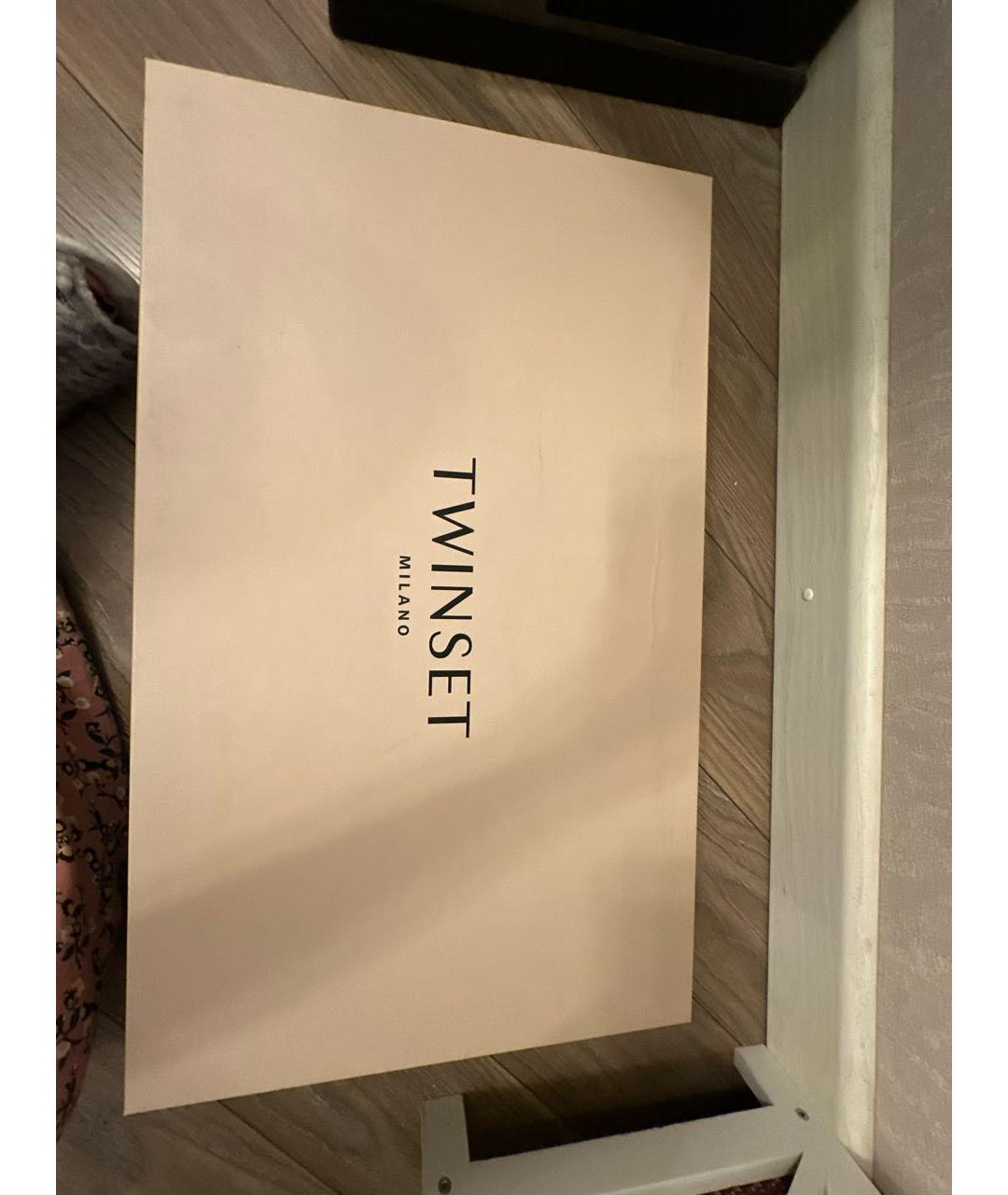 TWIN-SET Розовые кожаные сапоги, фото 7