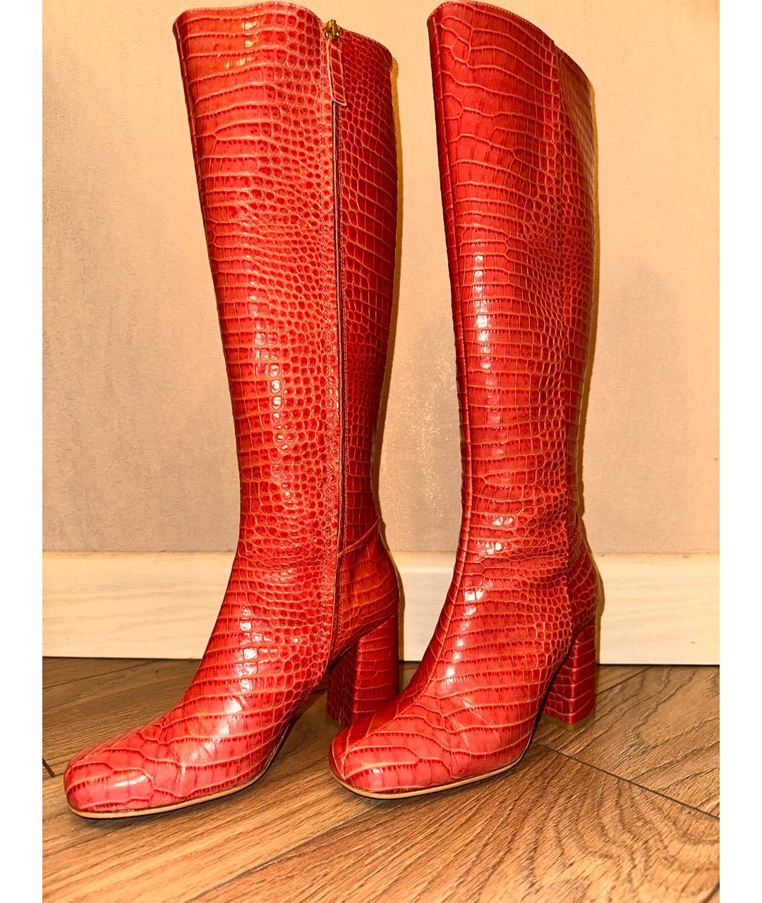 TWIN-SET Розовые кожаные сапоги, фото 5