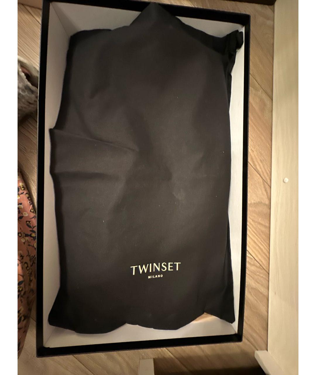 TWIN-SET Розовые кожаные сапоги, фото 6