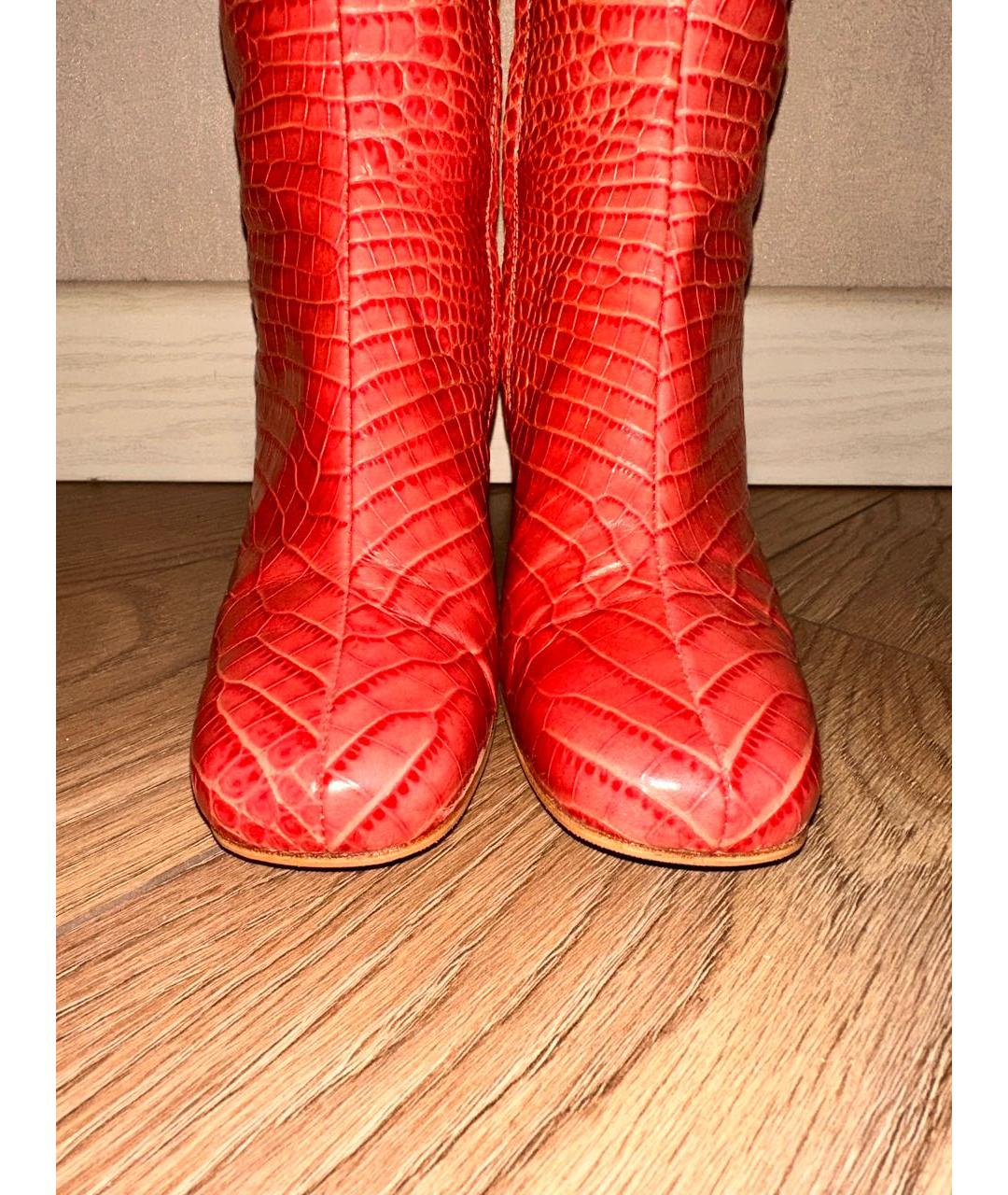 TWIN-SET Розовые кожаные сапоги, фото 3