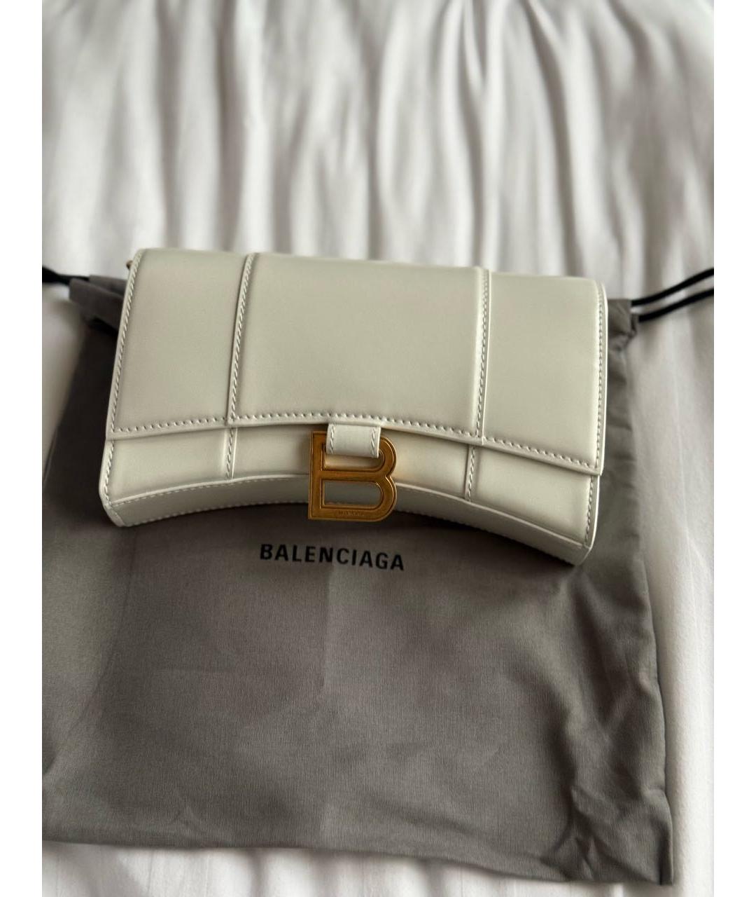 BALENCIAGA Белая кожаная сумка через плечо, фото 2