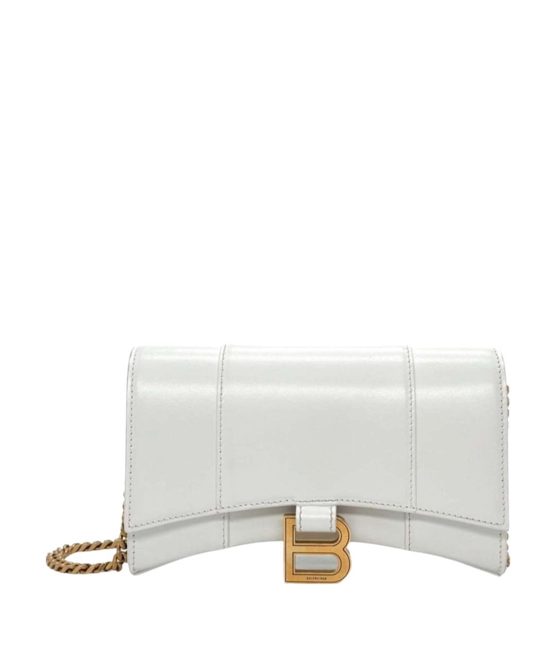BALENCIAGA Белая кожаная сумка через плечо, фото 1