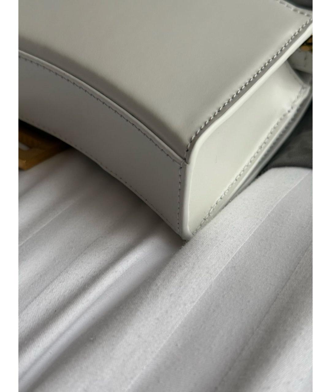 BALENCIAGA Белая кожаная сумка через плечо, фото 6