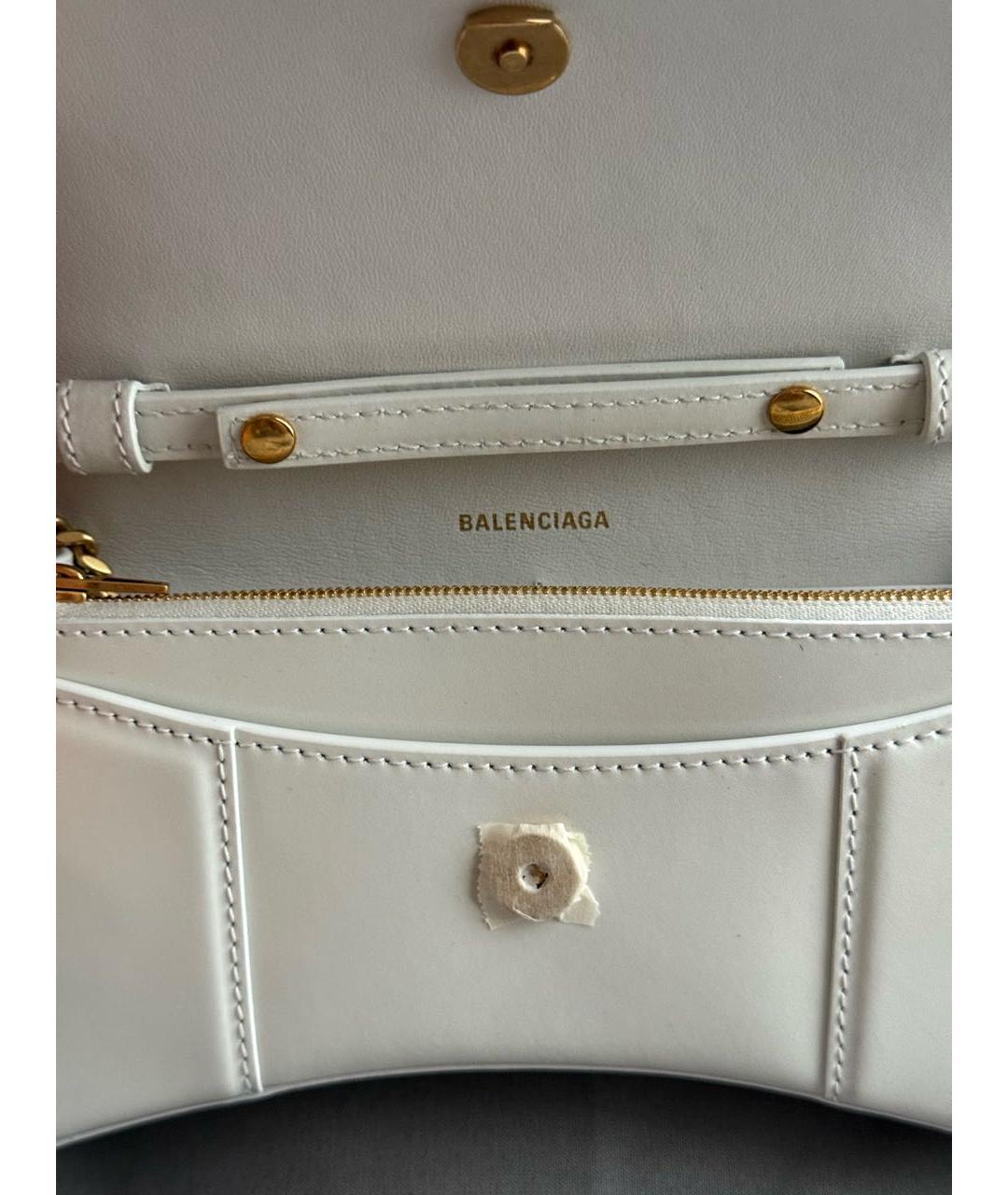 BALENCIAGA Белая кожаная сумка через плечо, фото 7