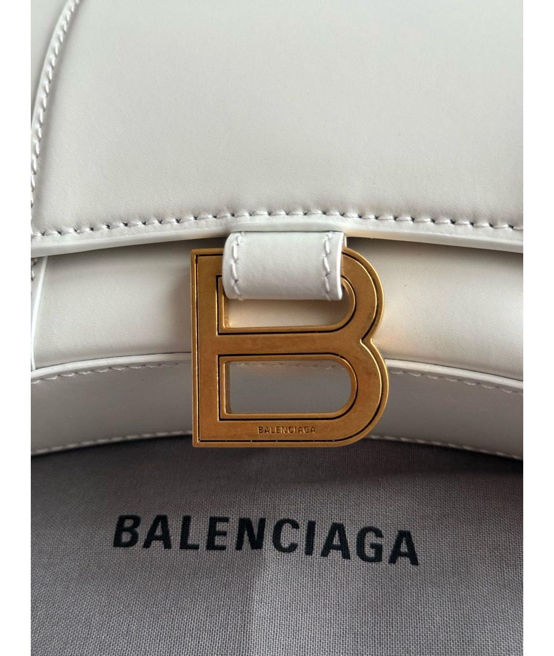BALENCIAGA Белая кожаная сумка через плечо, фото 4