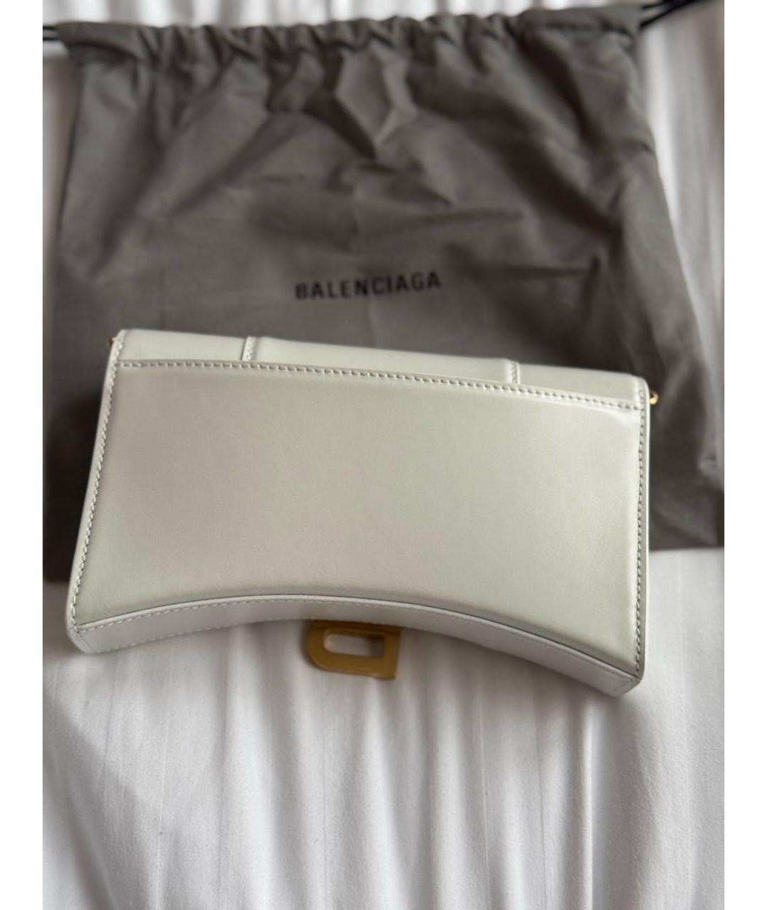 BALENCIAGA Белая кожаная сумка через плечо, фото 3