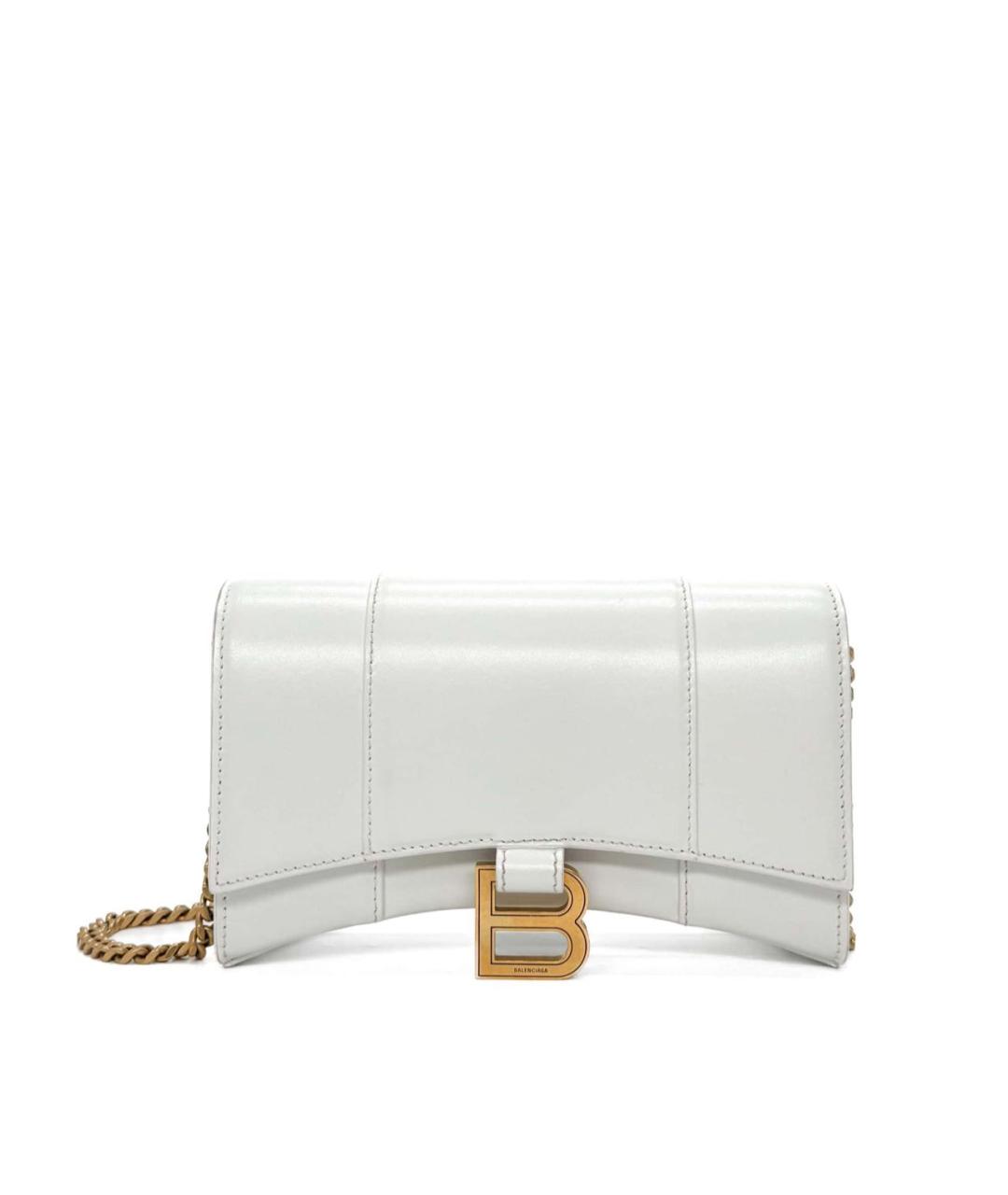 BALENCIAGA Белая кожаная сумка через плечо, фото 8