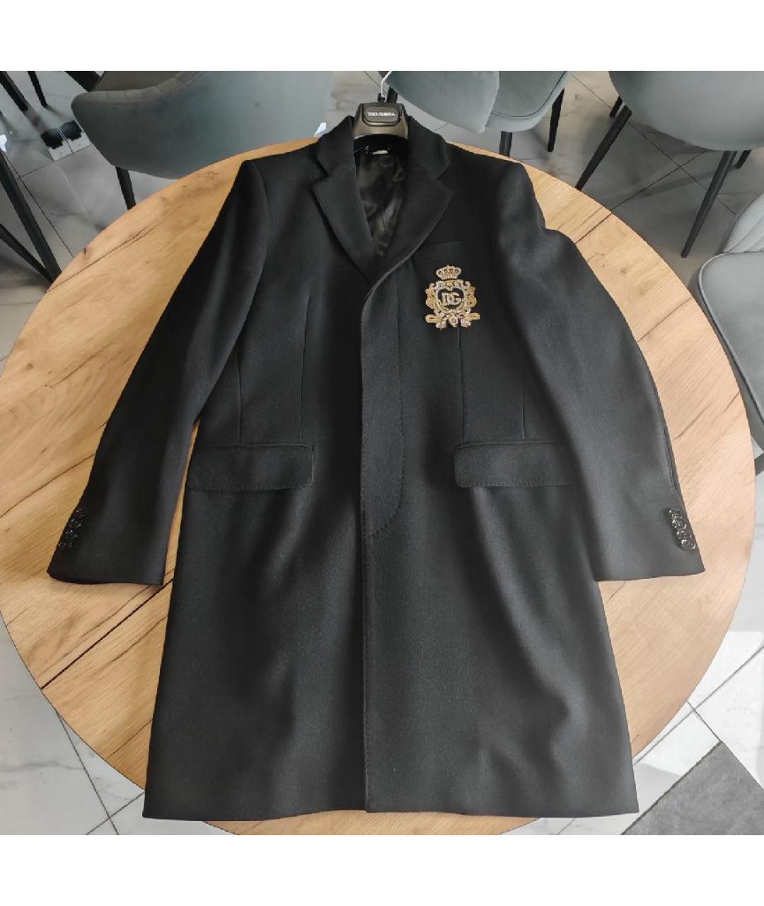 DOLCE&GABBANA Черное шерстяное пальто, фото 10