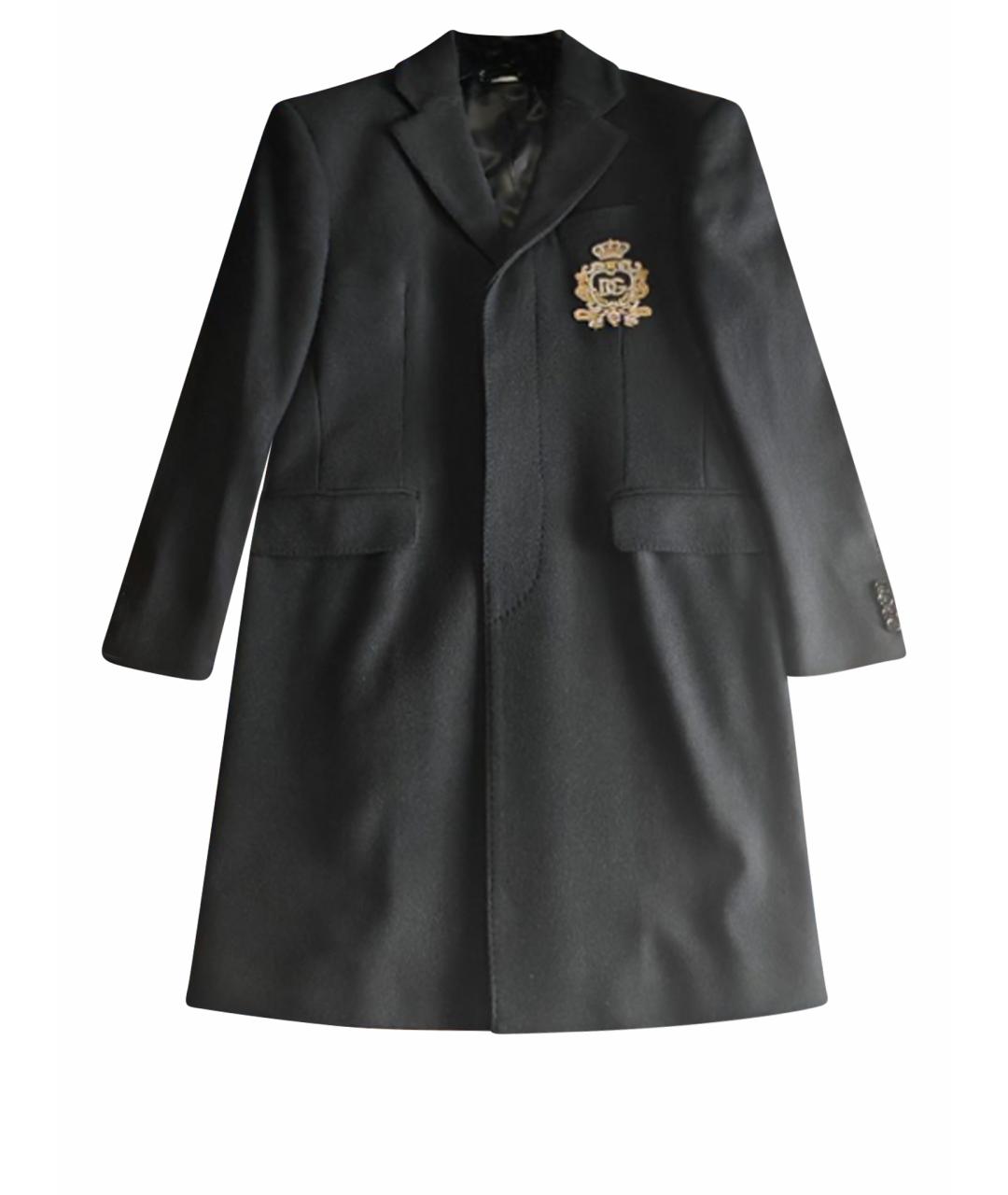 DOLCE&GABBANA Черное шерстяное пальто, фото 1