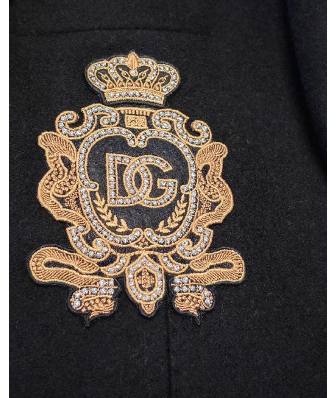 DOLCE&GABBANA Черное шерстяное пальто, фото 3