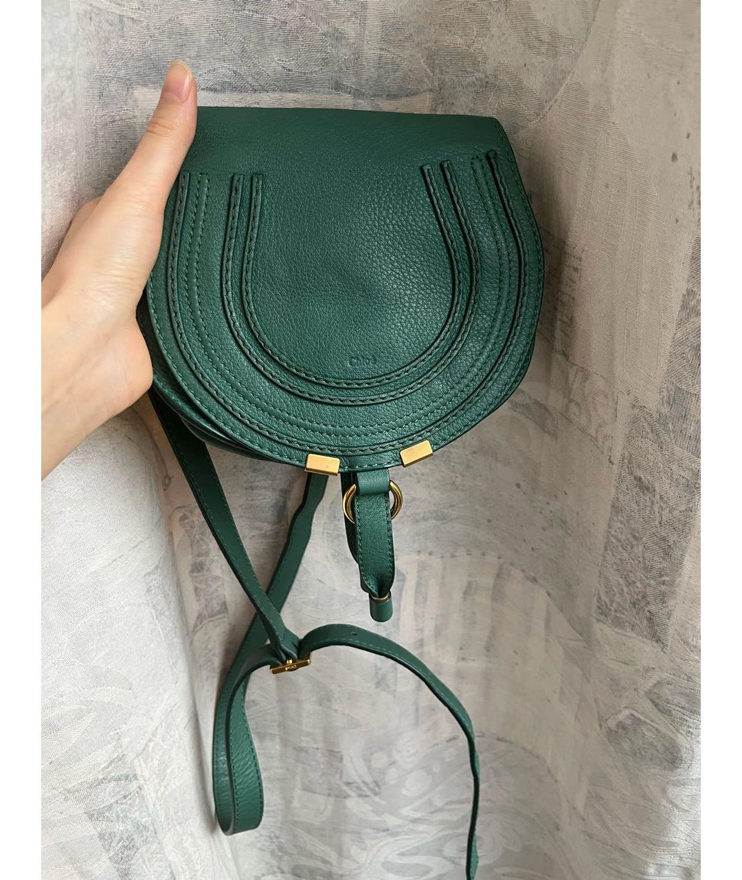 CHLOE Зеленая кожаная сумка через плечо, фото 3