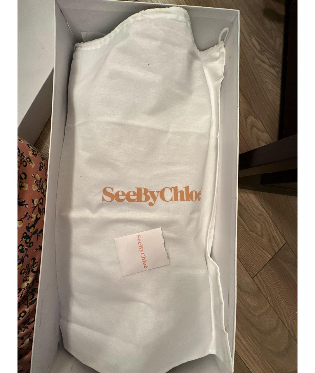 SEE BY CHLOE Черные кожаные сапоги, фото 7