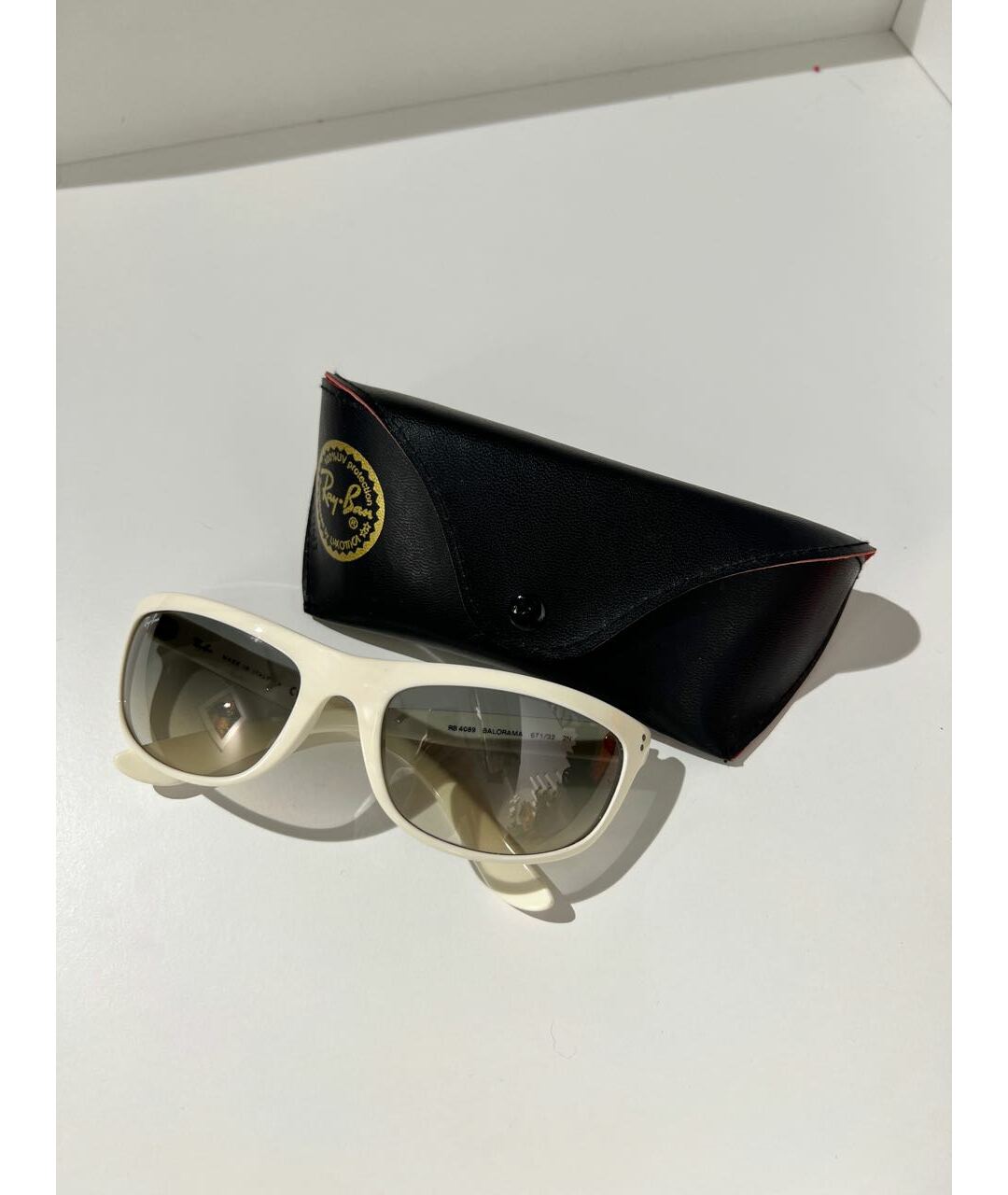 RAY BAN Белые пластиковые солнцезащитные очки, фото 4