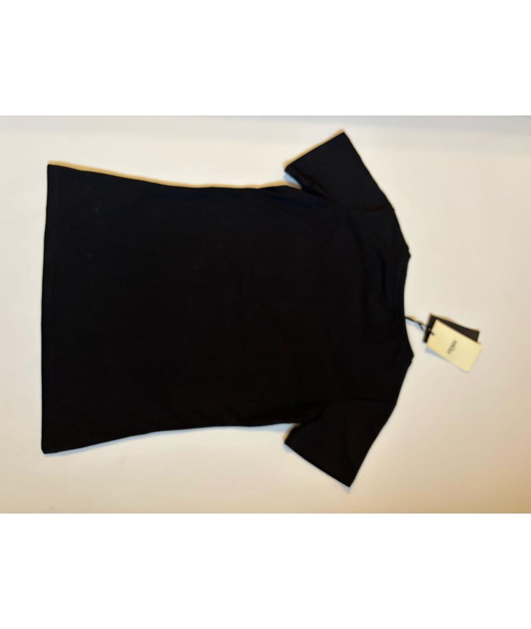 FENDI Черная хлопковая футболка, фото 2