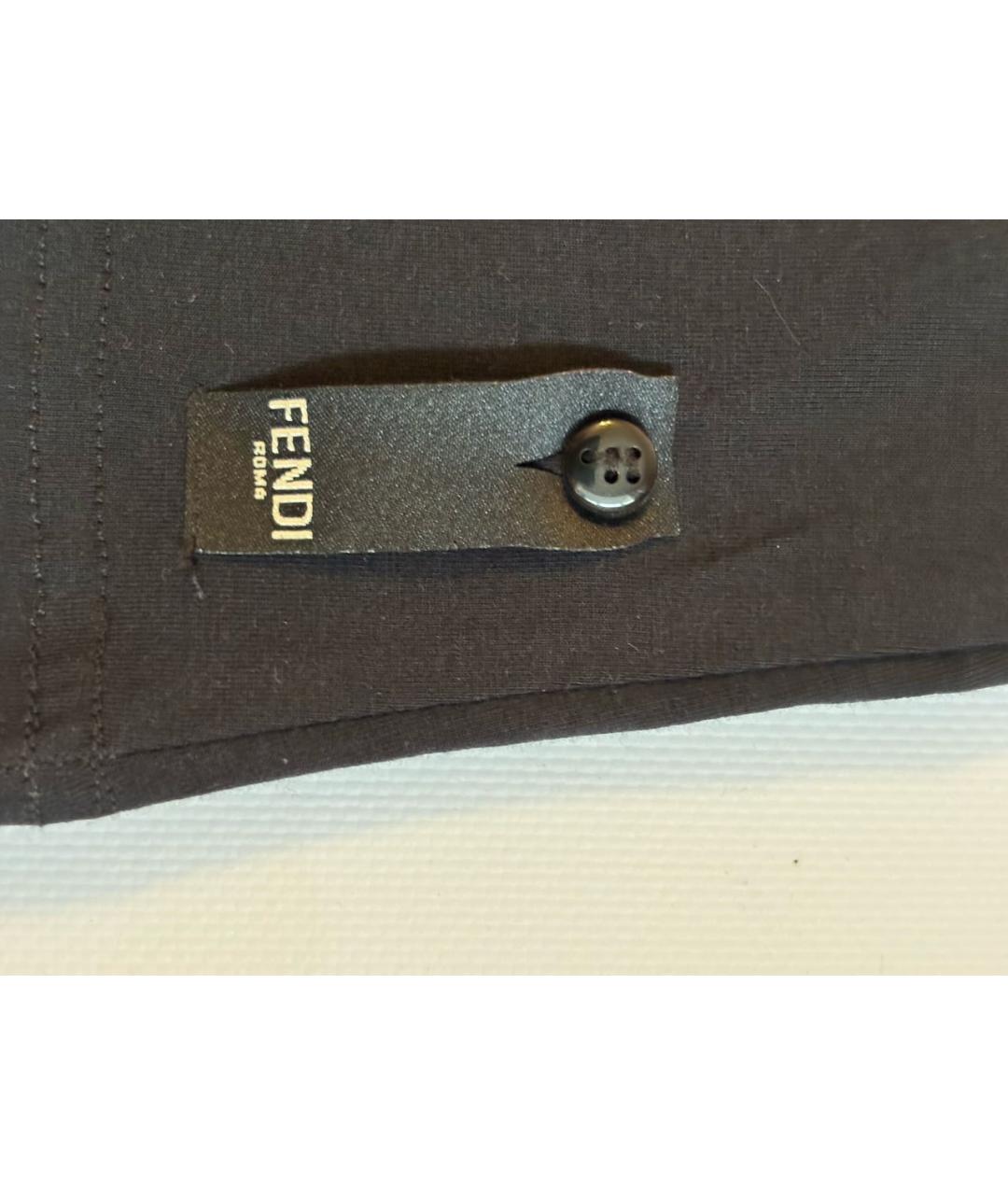 FENDI Черная хлопковая футболка, фото 4