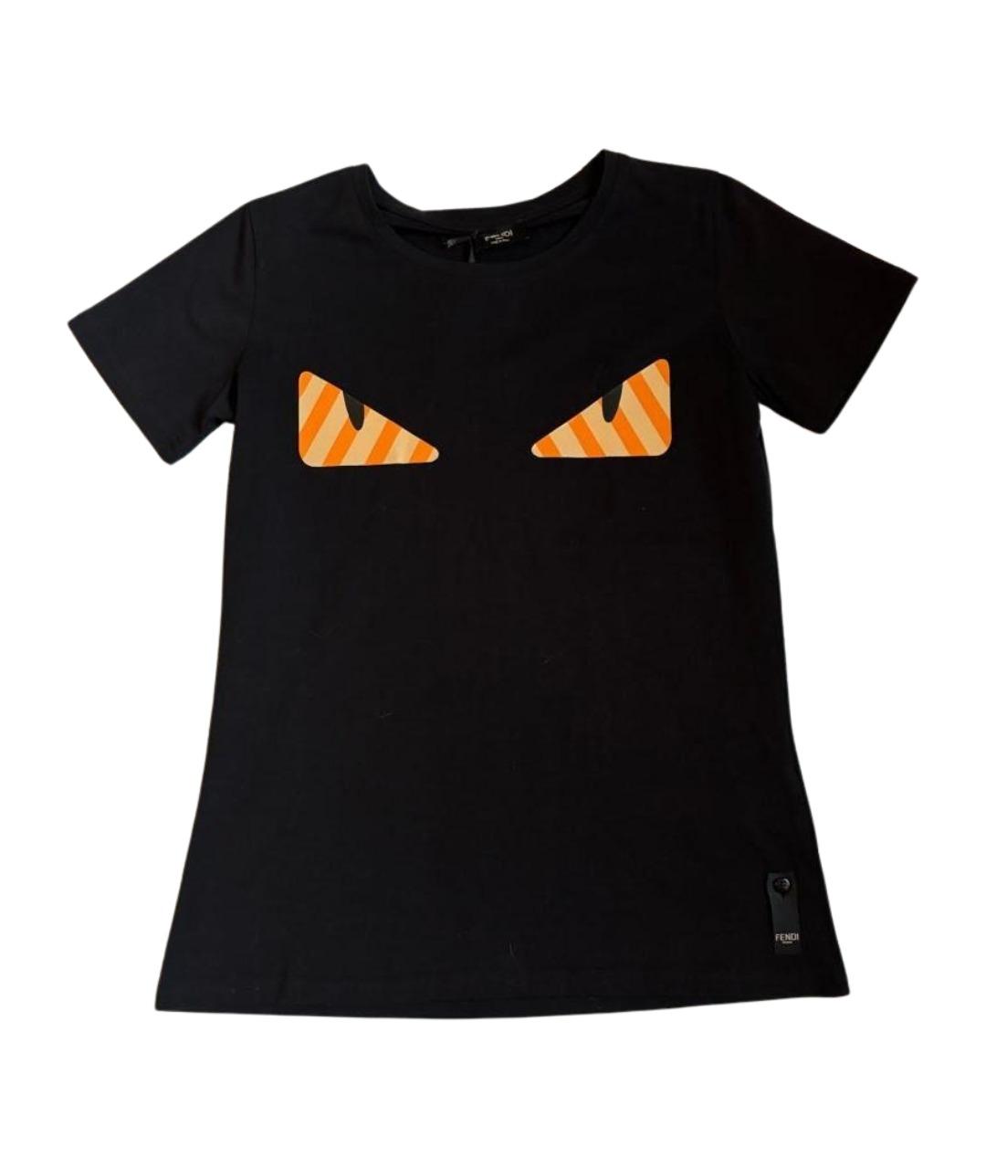 FENDI Черная хлопковая футболка, фото 1