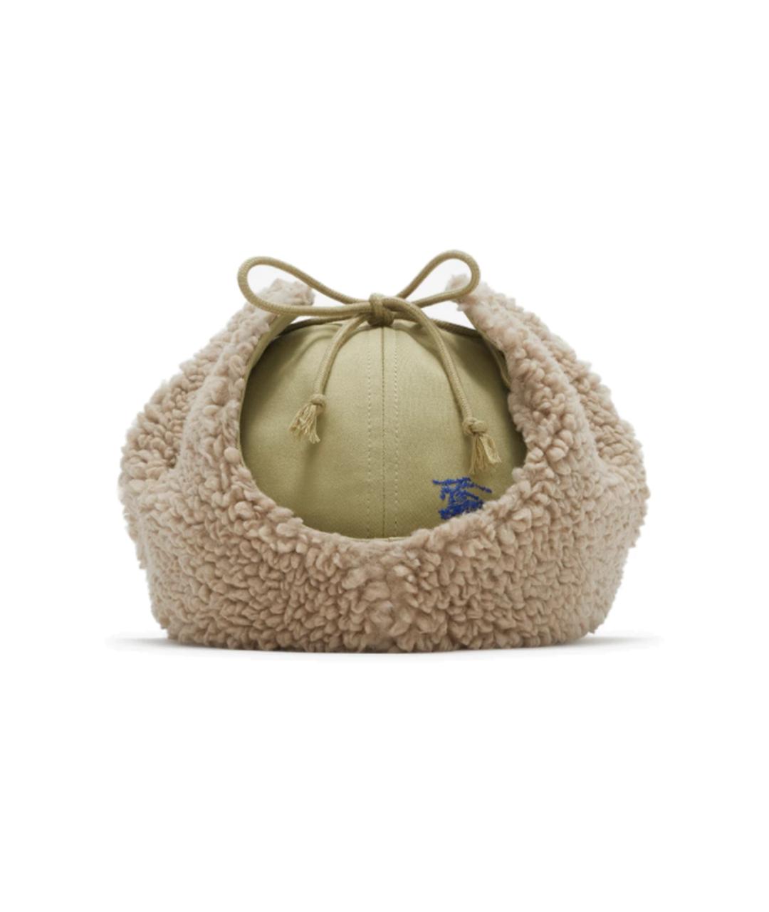 BURBERRY Хаки хлопковая шапка, фото 2