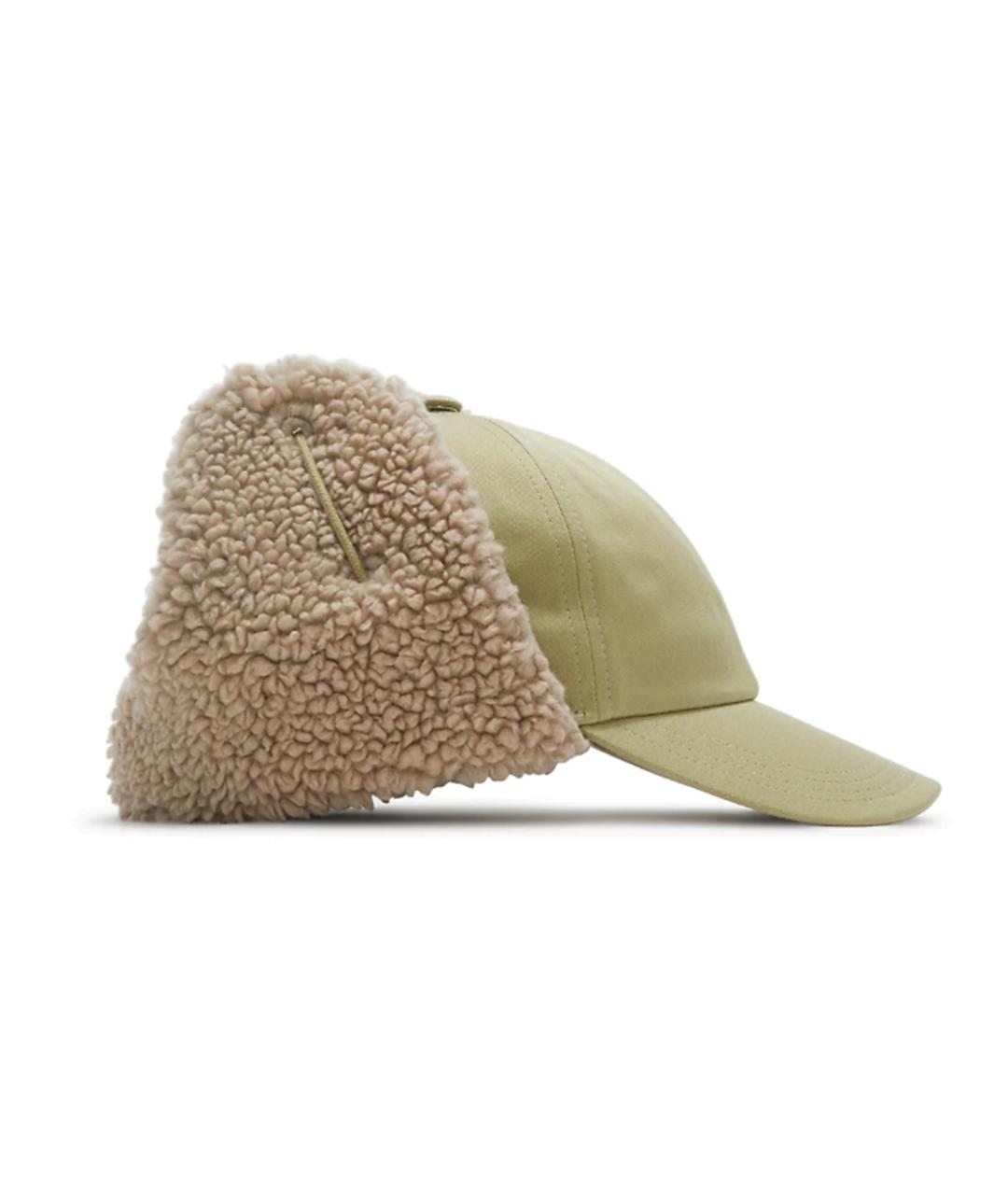BURBERRY Хаки хлопковая шапка, фото 3