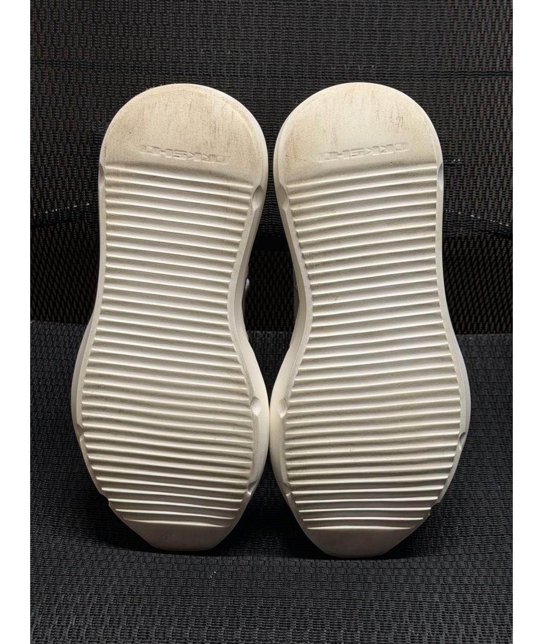 RICK OWENS DRKSHDW Бежевые текстильные высокие кроссовки / кеды, фото 5