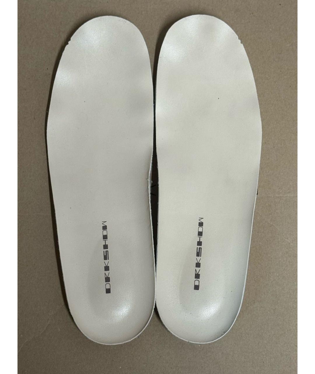 RICK OWENS DRKSHDW Бежевые текстильные высокие кроссовки / кеды, фото 8