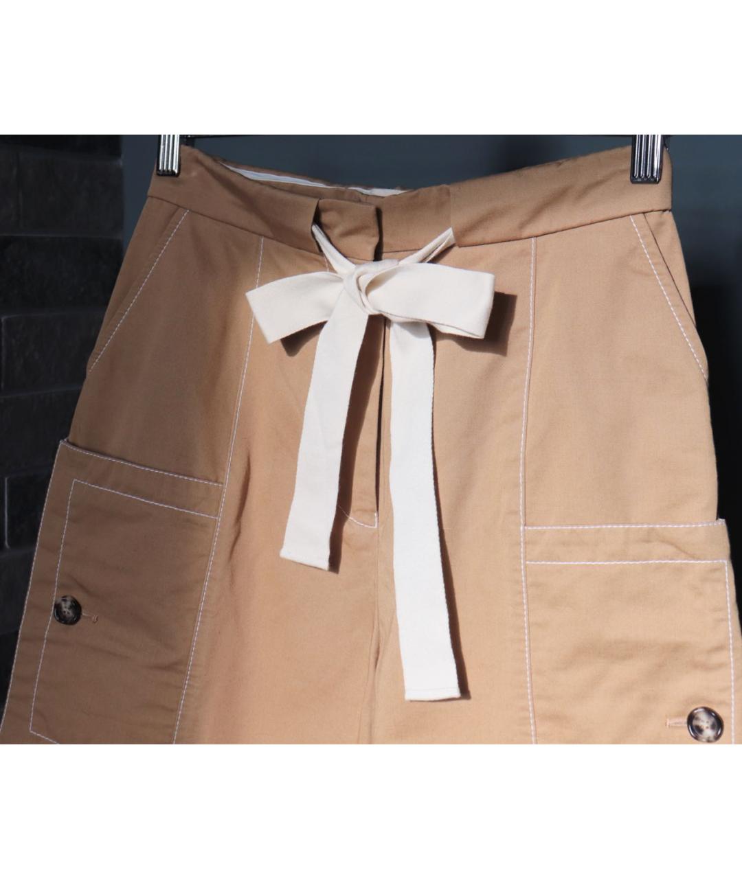 MARNI Бежевые хлопковые брюки широкие, фото 5