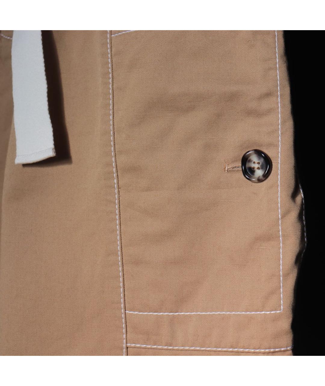 MARNI Бежевые хлопковые брюки широкие, фото 6