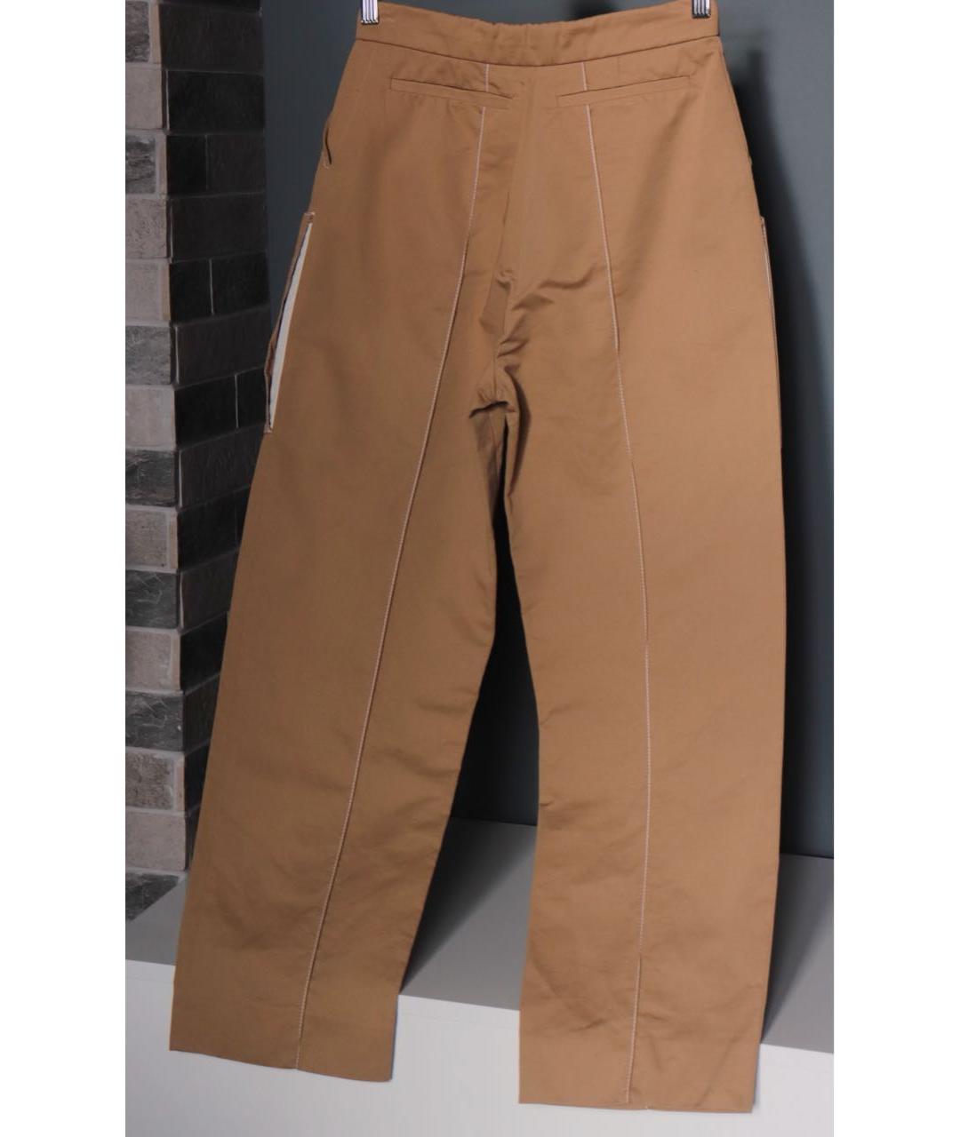 MARNI Бежевые хлопковые брюки широкие, фото 3