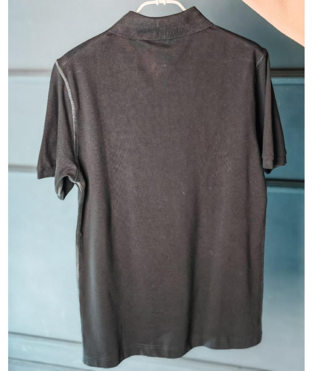 DOLCE&GABBANA Черное хлопковое поло с коротким рукавом, фото 4